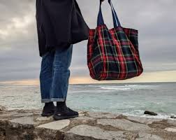tartan tote bag